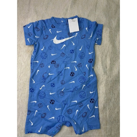 NWT blue Nike short sleeve onesie size 9 months - Picture 1 of 7
